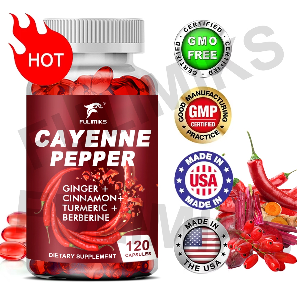 Fulimiks Cayenne Pepper Herbal รองรับระบบภูมิคุ้มกัน ส่งเสริมการย่อยอาหาร - แคปซูลมังสวิรัติ 120 แคปซูล