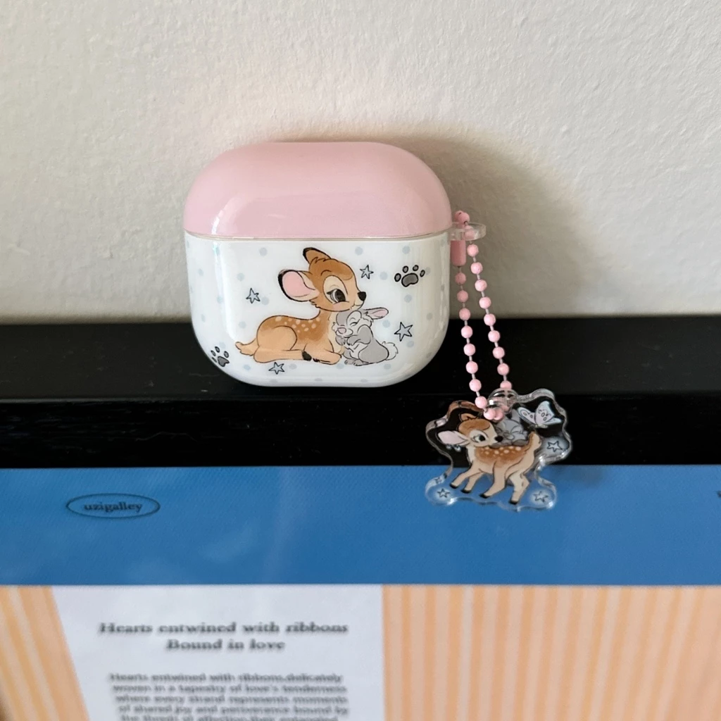 IMD การ์ตูนกวางกระต่ายพร้อมจี้หูฟังสําหรับ AirPods 1 2 3 4 Pro หูฟังไร้สายบลูทูธสําหรับ AirPods Pro2 กันกระแทกฝาครอบป้องกันปลอก
