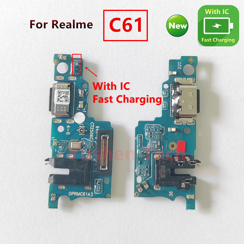 สําหรับRealme C61 อินเดียRMX3933 RMX3931 RMX3930 ชาร์จบอร์ดType-Cชาร์จพอร์ตFlex Cable Connectorแท่นชาร์จซ็อกเก็ตไมโครโฟนUsb Charge Boardเปลี่ยนFastชาร์จ