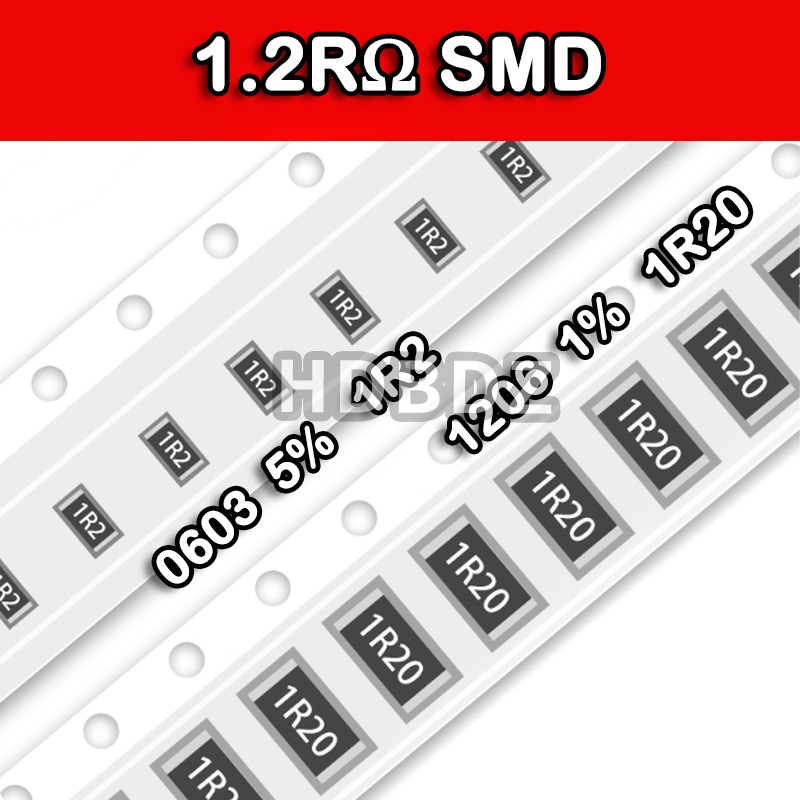 10~100PCS 1.2RΩ SMD Resistance accuracy 5%/1% 1R2 1R20