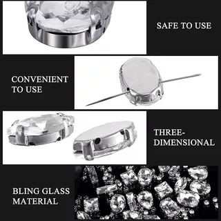 Qiao 50 ชิ้นผสมรูปร่างแก้วคริสตัล Rhinestone Claw Flatback กาวใสบน/Sew บนหินงานแต่งงาน DIY อุปกรณ์เสริม