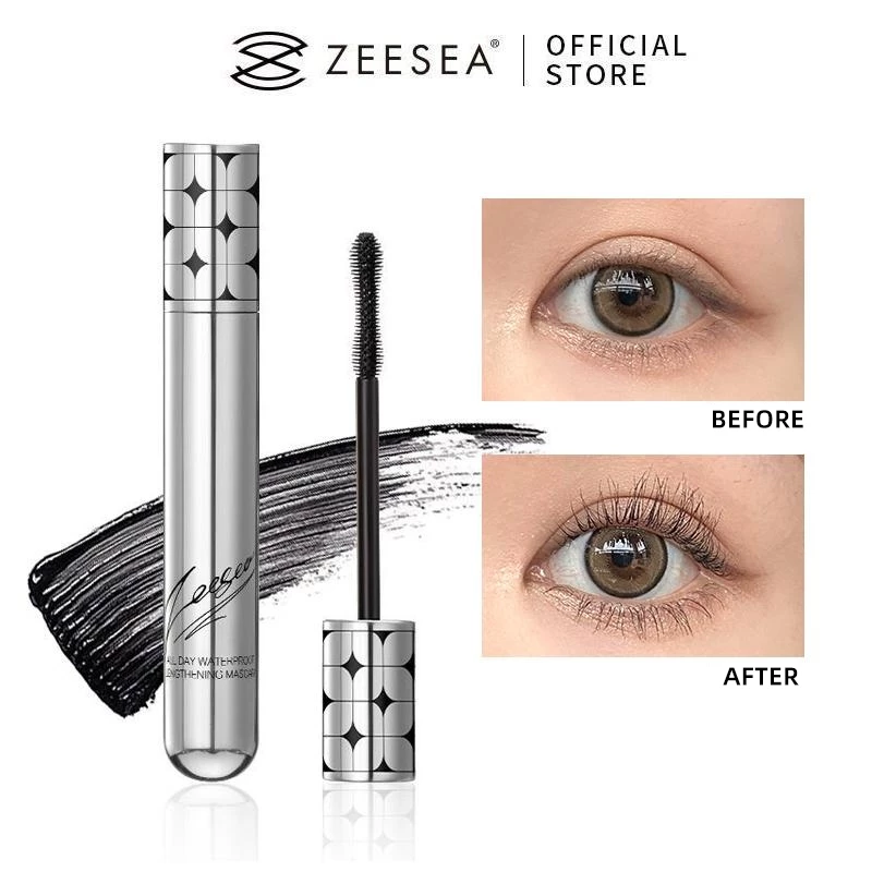 Zeesea มาสคาร่าหัวแปรงกันน้ําติดทนนาน 36H Smudge-proof ยาวขนตาเส้นใยบรรจุ Curling Eye แต่งหน้าเหงื่อ Proof