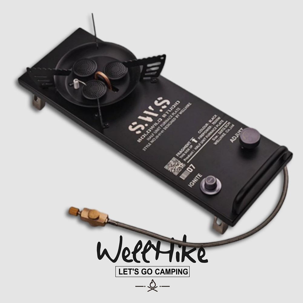 Wellhike เตาแก๊ส IGT 0.5 ยูนิต 7500W วัตต์ แรงสูง วัสดุอัลลอยด์ สำหรับตั้งประกอบโต๊ะแคมป์ปิ้งระบบ IGT