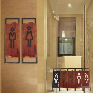 Ckfr อะคริลิค Washroom ป้ายแผ่นที่กําหนดเอง WC ประตูสติ๊กเกอร์ติดผนัง Simple ห้องน้ําป้ายสําหรับผู้ชายและผู้หญิงห้องน้ําตัวบ่งชี้ใหม่
