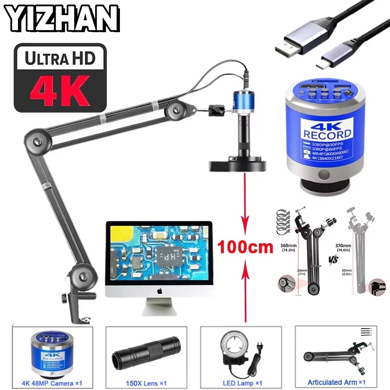 YIZHAN microscope กล้องจุลทรรศน์ดิจิทัล 1080P 4K HDMI TYPE-C กล้องจุลทรรศน์ดิจิตอล กล้องจุลทรรศน์ซ่อ