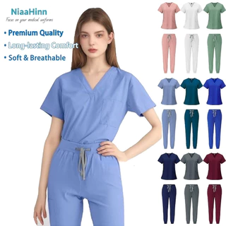 NIAAHINN ชุดสครับ ชุดพยาบาล (เสื้อ+กางเกง)