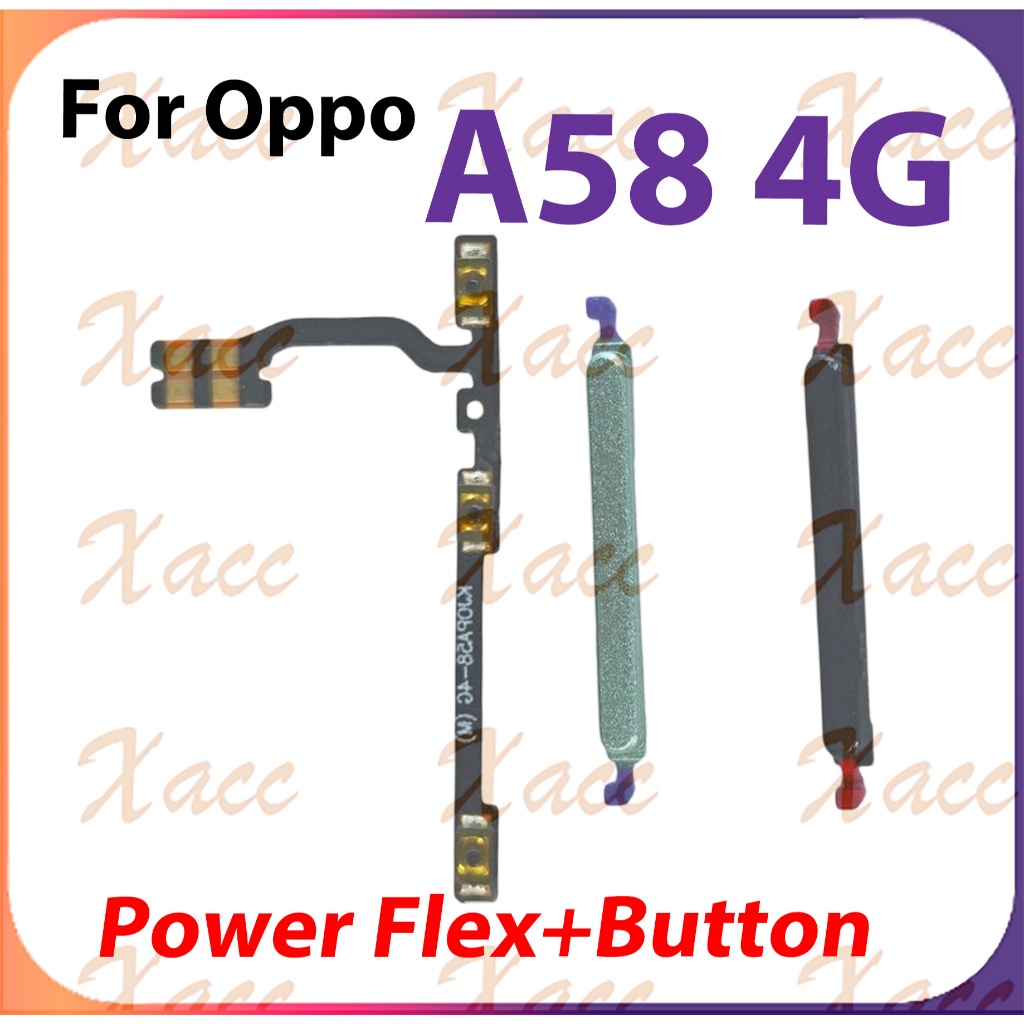 สําหรับ Oppo A58 4G ปุ่มปรับระดับเสียงริบบิ้น Flex Cable พร้อมอะไหล่ซ่อมเอาต์พุตกุญแจด้านข้าง