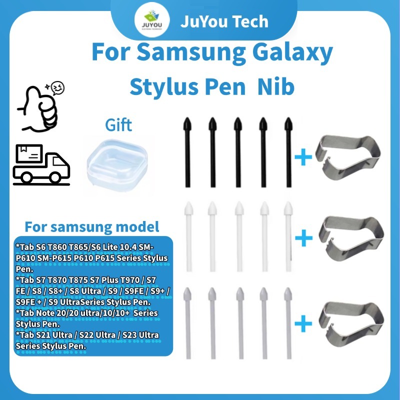 เปลี่ยนเคล็ดลับดินสอสําหรับ Samsung Galaxy Tab S6 S7 S9 S21 S22 S23 S24 หมายเหตุ 10 20 S ปากกา SPen Nibs พร้อมกําจัด Tweezer ชุดเติม