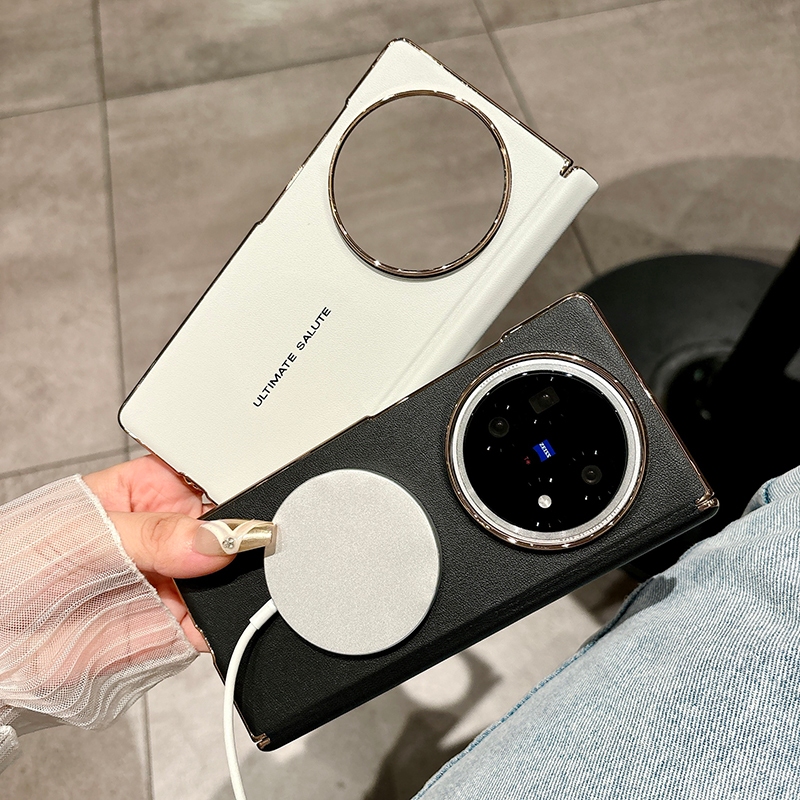 XFold5 Casing Case for Vivo X Fold 5 Electroplated invisible Magnetic PU Leather กันกระแทก Hard เคสโทรศัพท์มือถือ