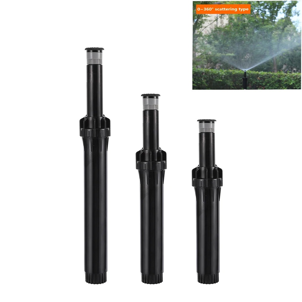 1/2" สปริงเกอร์ป๊อปอัพเกลียวหญิง 360° ประเภทยกอัตโนมัติกระจัดกระจายเรย์เจ็ทหัวฉีดสนามหญ้าอุปกรณ์ชลประทานเข็มขัดสีเขียว
