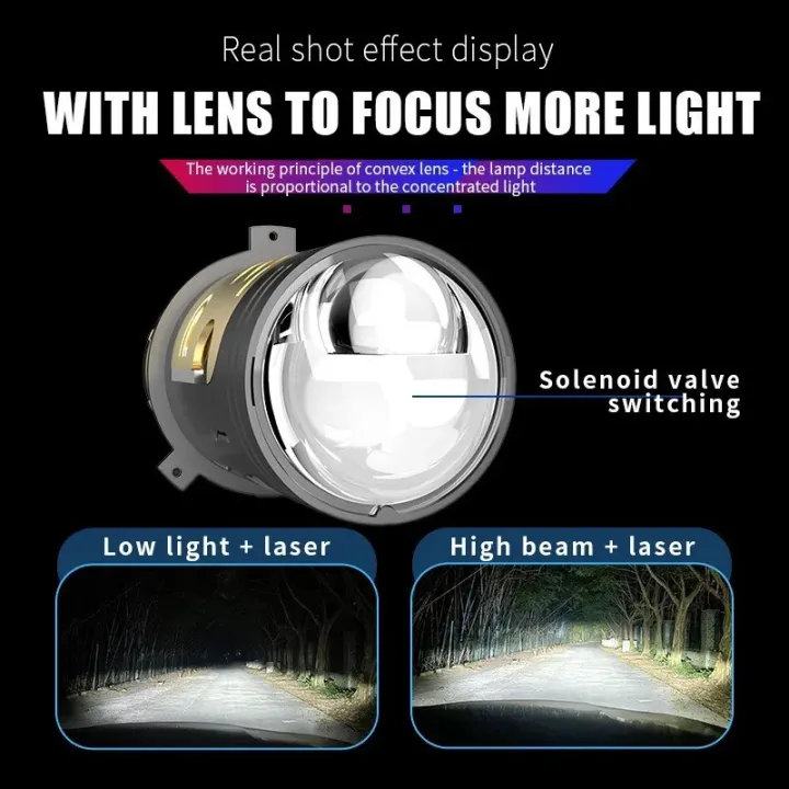 CAROLYN H4 การปรับเปลี่ยนไฟหน้าเลนส์: เลเซอร์ไฟหน้ารถ 6500K แบบบูรณาการไฟหน้า LED ไฟสูงและต่ํา 12V - รูปที่ 6