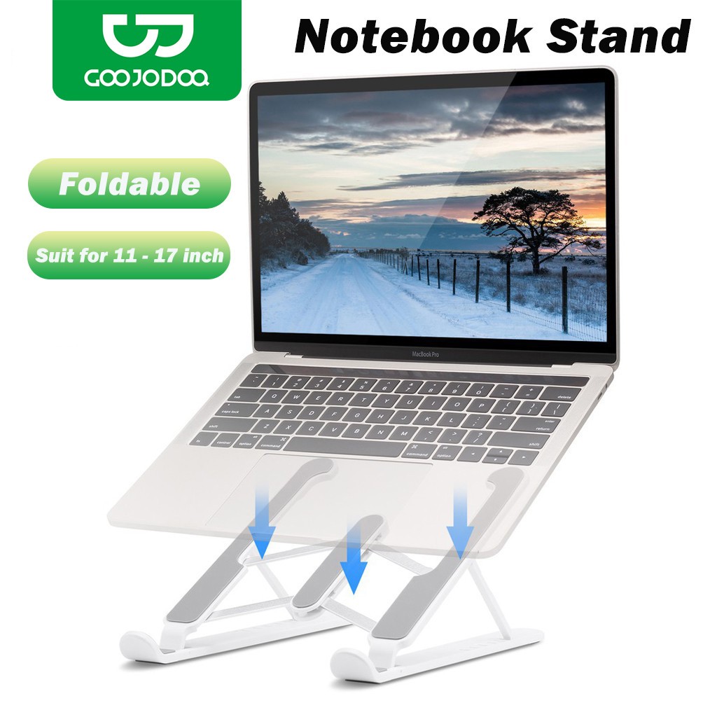 GOOJODOQ ABS แท่นวางแล็ปท็อปแบบพกพาฐานรองรับปรับได้ที่วางโน๊ตบุ๊คกันลื่น 7-17 นิ