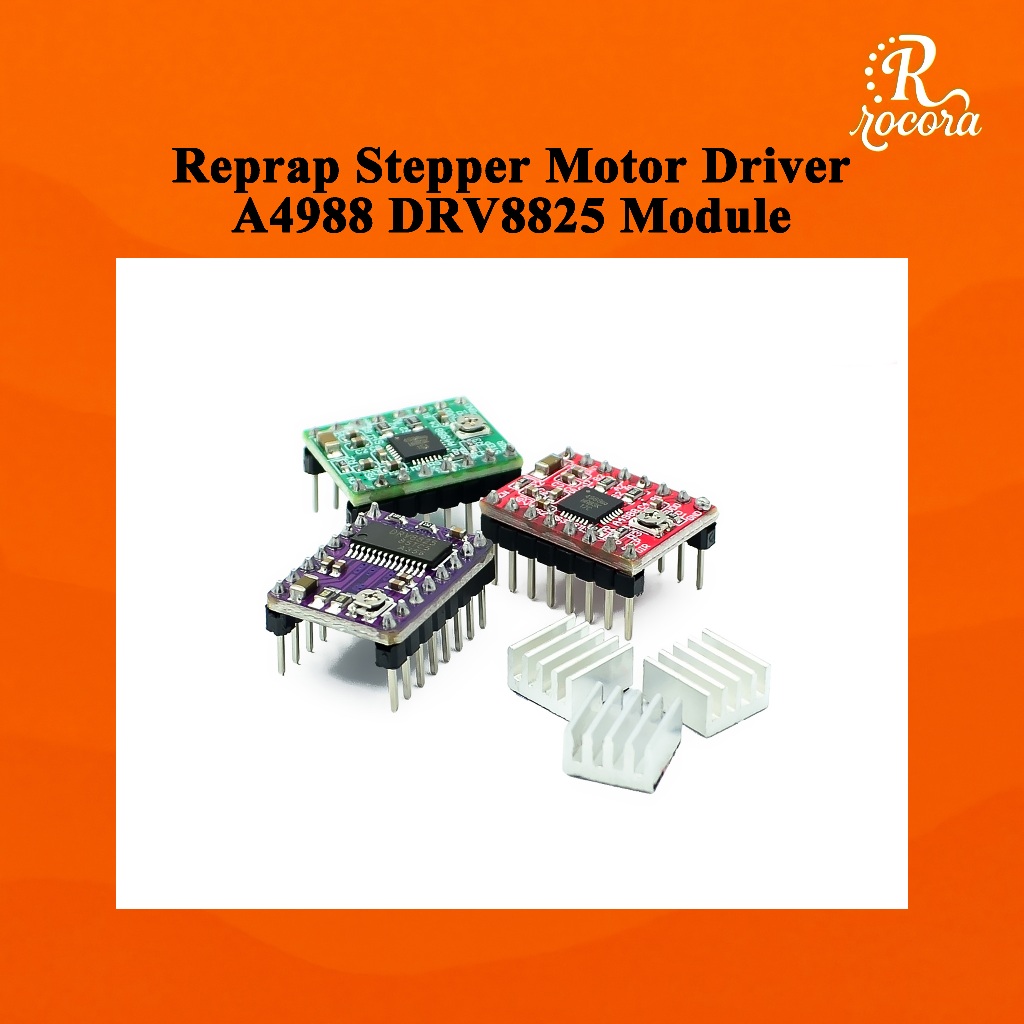 โมดูลขับมอเตอร์สเต็ป Reprap รุ่น A4988 / DRV8825 สำหรับเครื่องพิมพ์ 3D และ CNC