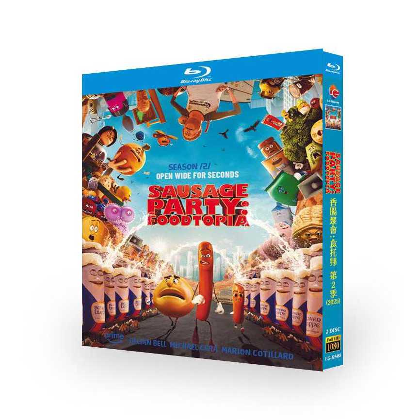 Blu-ray BD American Comedy Animation Fantasy Adventure/Sausage Party: Foodtopia Season 2 Sausage Par