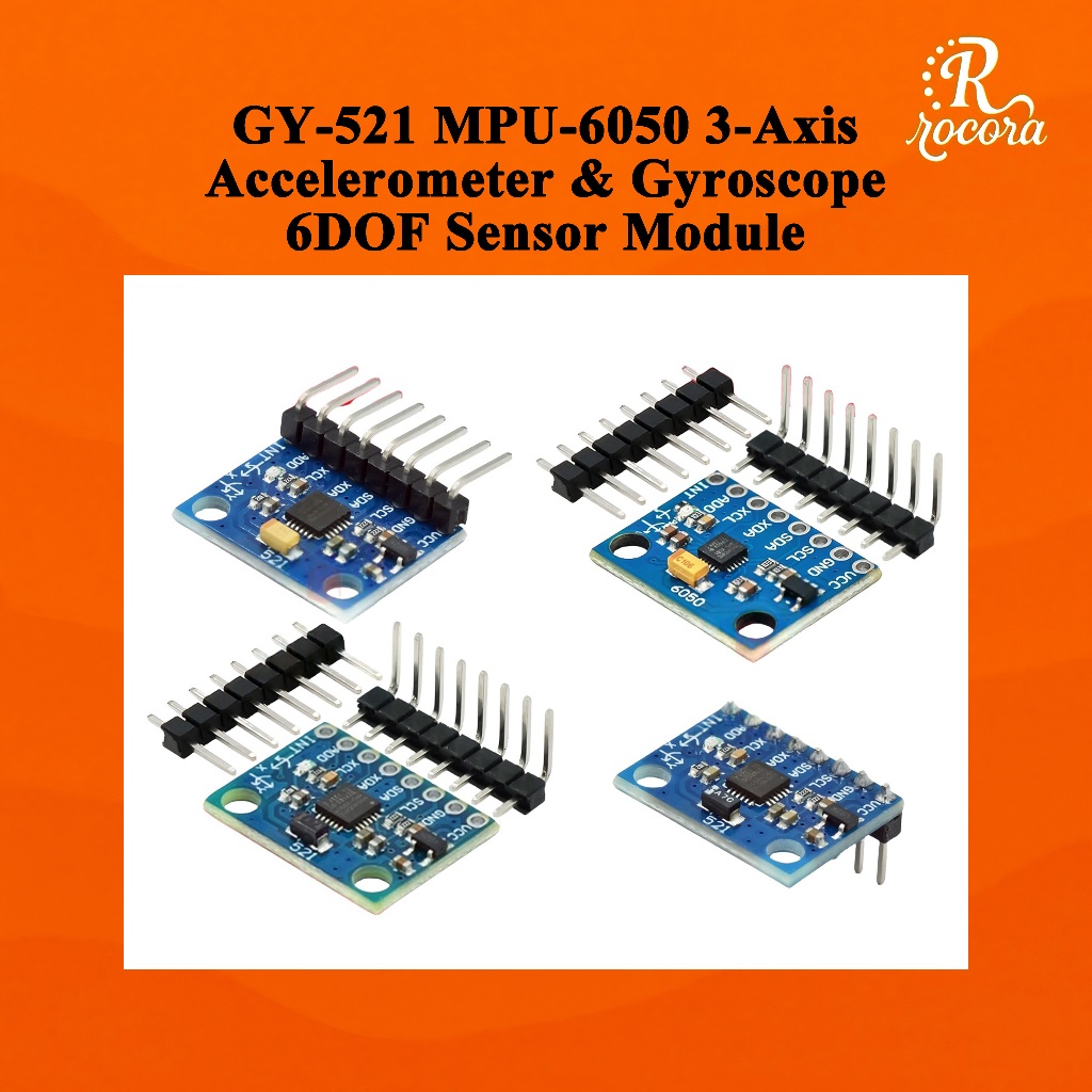 โมดูล GY-521 MPU-6050 เซ็นเซอร์ 3 แกน Accelerometer & Gyroscope 6DOF พร้อมโค้ดและแผนผังวงจร