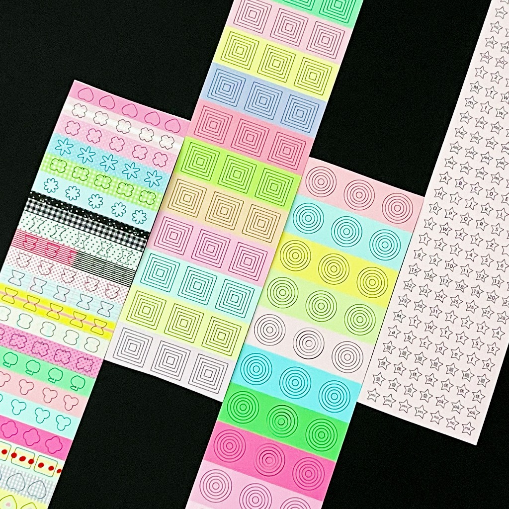 WaKaWaKa 2m สติกเกอร์ม้วนวงกลมสติกเกอร์ DIY Scrapbooking วัสดุ Collage สติกเกอร์ตกแต่ง