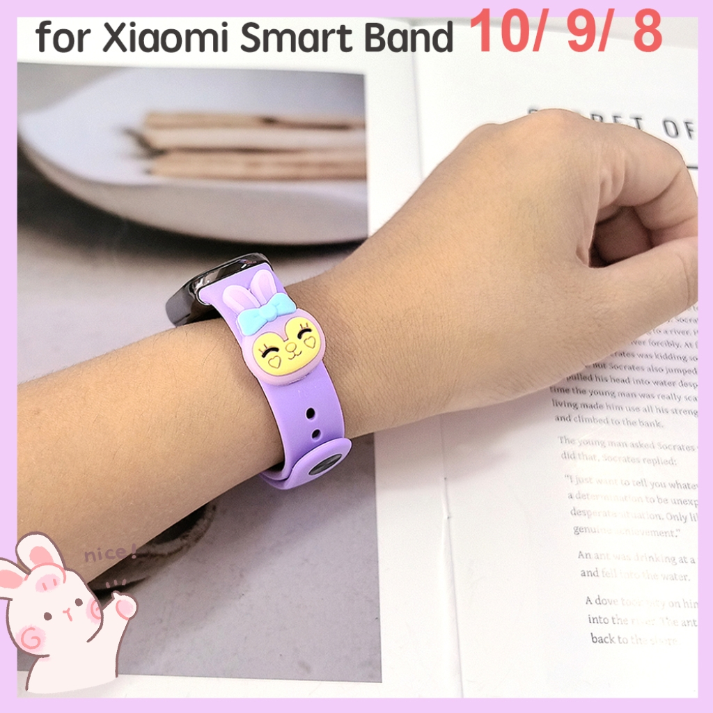 สายซิลิโคนลายการ์ตูนน่ารักสําหรับ Xiaomi Smart Band 10 / Mi Band 10 Ceramic Edition / 9 / 8