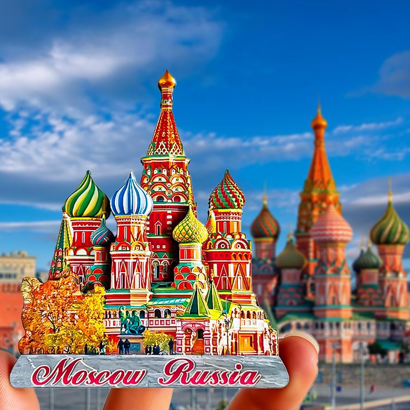 รัสเซีย Travel ตู้เย็นแม่เหล็ก Kremlin Moscow Castle St. ของชําร่วยสติ๊กเกอร์ติดตู้เย็นปีเตอร์สเบิร์ก