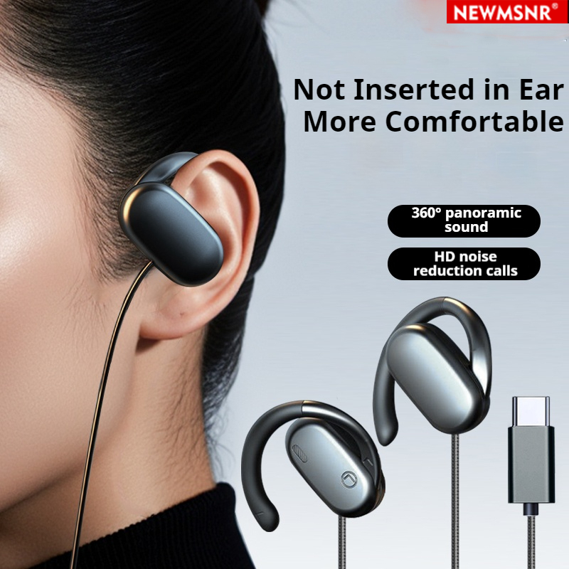 NEWMSNR หูฟังแบบมีสายคุณภาพเสียงไฮไฟ HD Call หูฟังลดเสียงรบกวน 360 ° ชุดหูฟังเสียงรอบทิศทางแบบพาโนรามาสวมใส่สบายหูฟังแบบติดหู