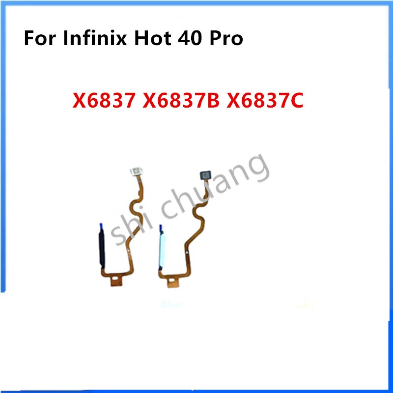 สําหรับ Infinix Hot 40 Pro X6837 X6837B X6837C นิ้วพิมพ์เซ็นเซอร์ลายนิ้วมือ Flex ปุ่ม Power flex Cab