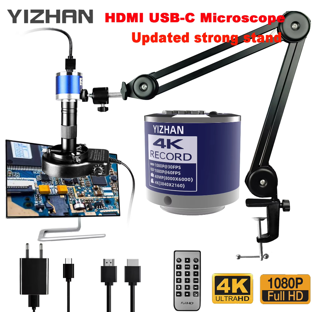 YIZHAN microscope กล้องจุลทรรศน์ดิจิทัล 1080P 4K HDMI TYPE-C กล้องจุลทรรศน์ดิจิตอล กล้องจุลทรรศน์ซ่อ
