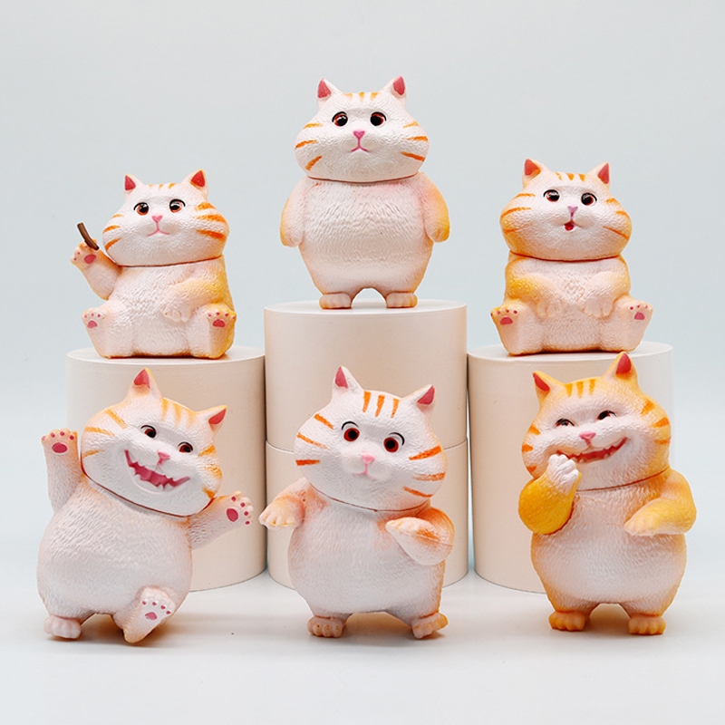 6 ชิ้น/เซ็ต 8.8 ซม.แมวน่ารักเครื่องประดับขนาดเล็กลูกแมวตุ๊กตาชุดของขวัญสําหรับเด็กเด็กวันเกิดโต๊ะรถสวนตกแต่งบ้าน