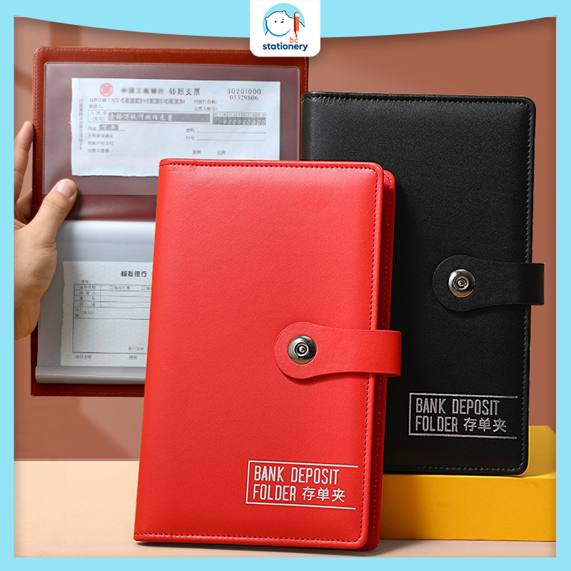 【มีปุ่มแม่เหล็ก】กระเป๋าใส่ทะเบียนรถ สมุดเก็บเงิน มีช่องใส่เอกสารสำคัญ ปลอดภัย ทะเบียนบ้าน ทะเบียนรถ