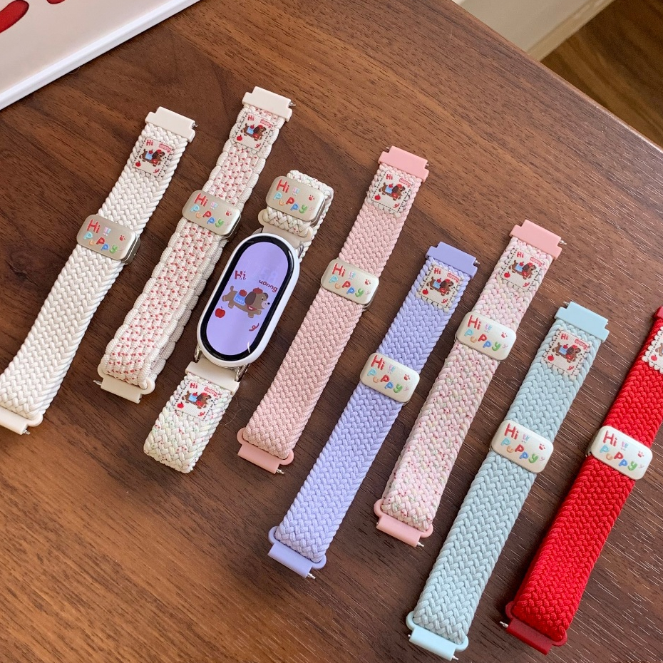 Cute Puppy Strap For สาย mi band 10 Strap Nylon mi band 10 สาย mi band 9 / mi band 8 สาย Magnetic สา