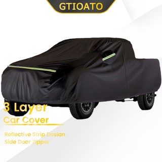 GTIOATO 3 Layers Car Cover Waterproof And Sunproof For PickUp Ranger Navara Hilux Triton