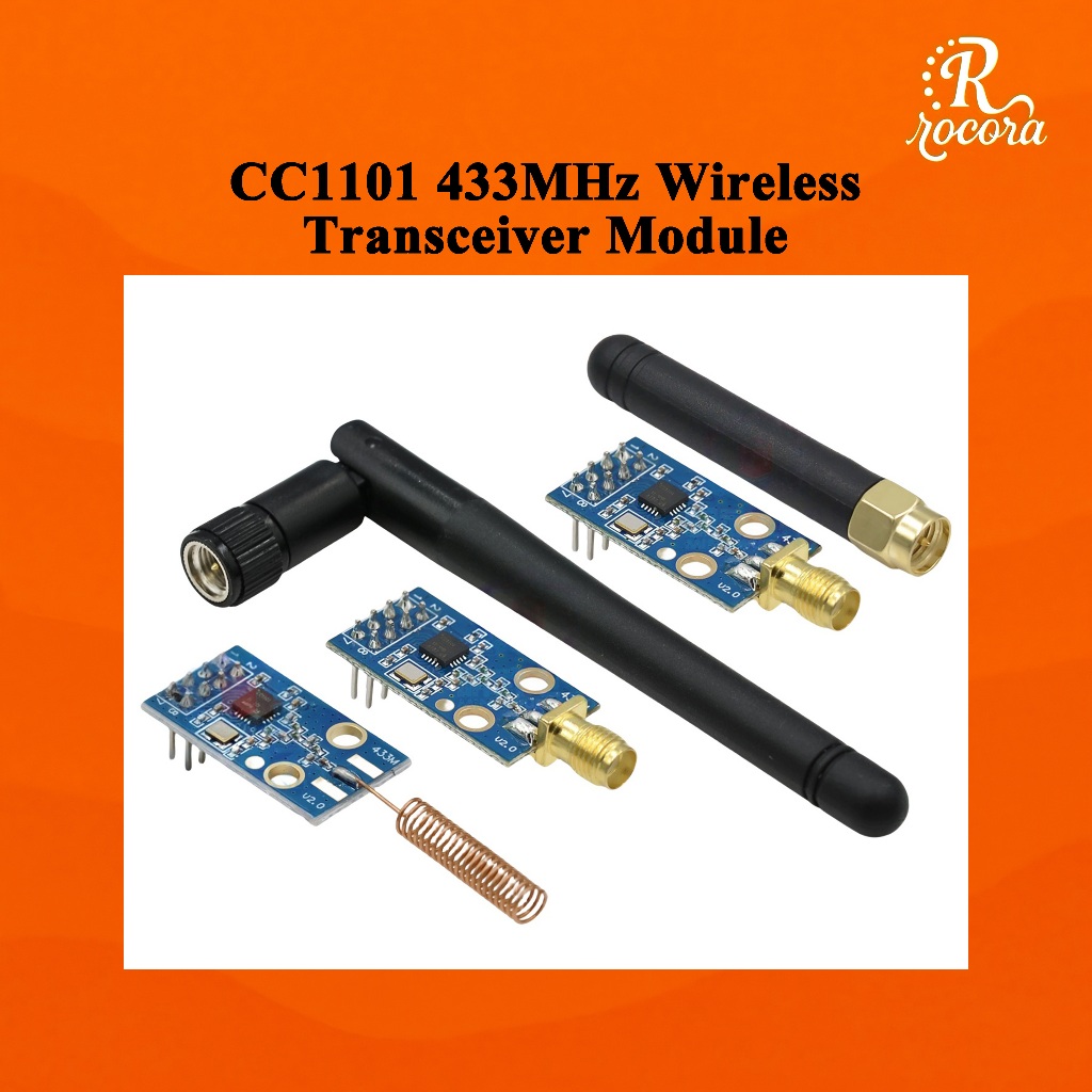 โมดูลไร้สาย CC1101 433MHz พร้อมเสาอากาศ SMA กำลังขยายสูง สำหรับรับส่งข้อมูล IoT
