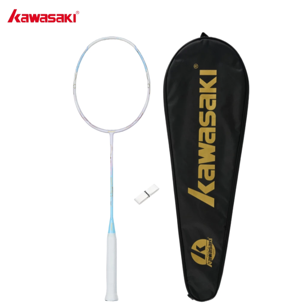 KAWASAKI ไม้แบดมินตันคาวาซากิคาร์บอนไฟเบอร์ 1915 PRO 5U 18-32LBS เหมาะสําหรับ Fessional Players Speed Racket