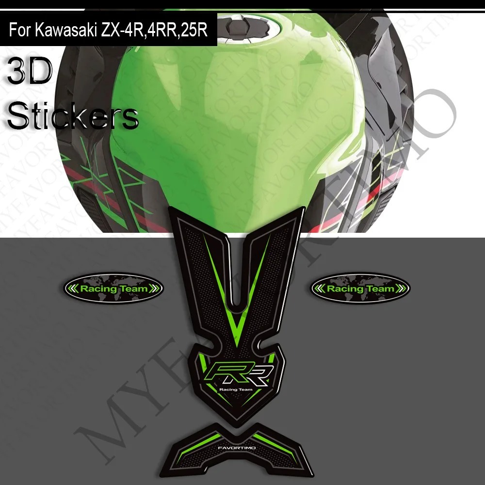 ใหม่ Kawasaki Ninja ZX-4R ZX-4RR ZX4R ZX4R ZX4RR ZX-25R ZX25R ถังน้ํามันเชื้อเพลิงรถจักรยานยนต์ด้านข