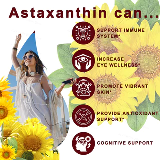Liposomal Astaxanthin 24mg- รองรับสารต้านอนุมูลอิสระ ผิว สมอง ตา ภูมิคุ้มกัน อาหารเสริมเพื่อสุขภาพ