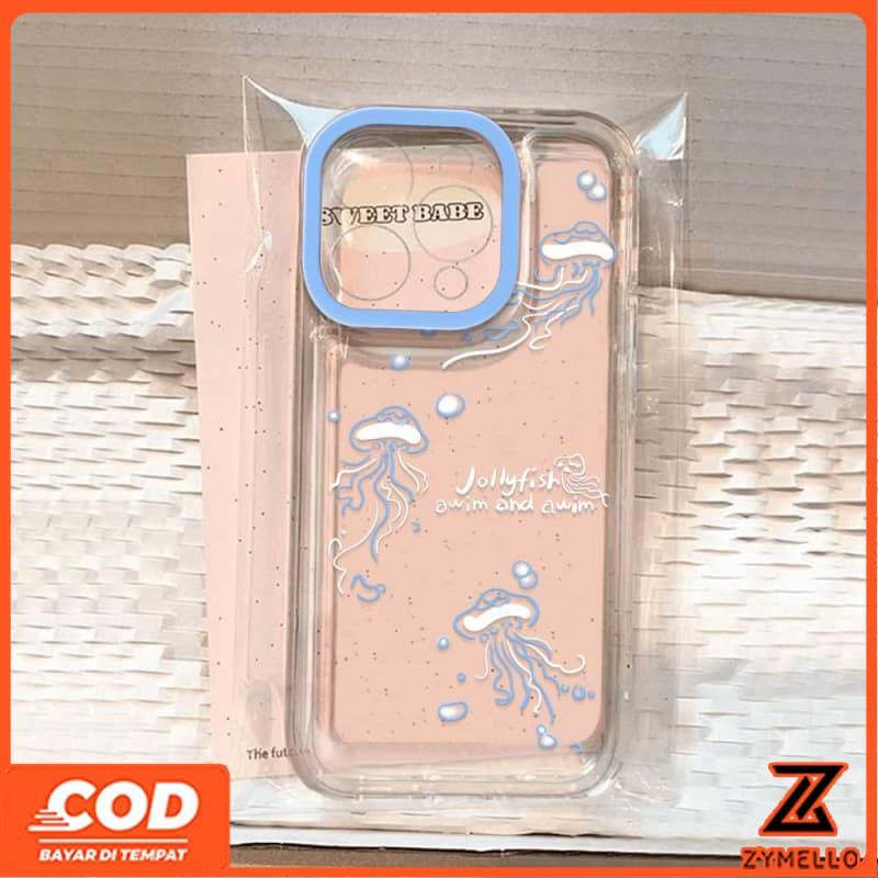 สําหรับOPPO Reno14F Reno14 Pro Reno 13F Reno13 Pro Reno12 F Reno 11F Reno10 Reno8Z Reno7Z Reno8T Reno5 Reno4 Reno6zแมงกะพรุนสดกันกระแทกTPUเคสโทรศัพท์...