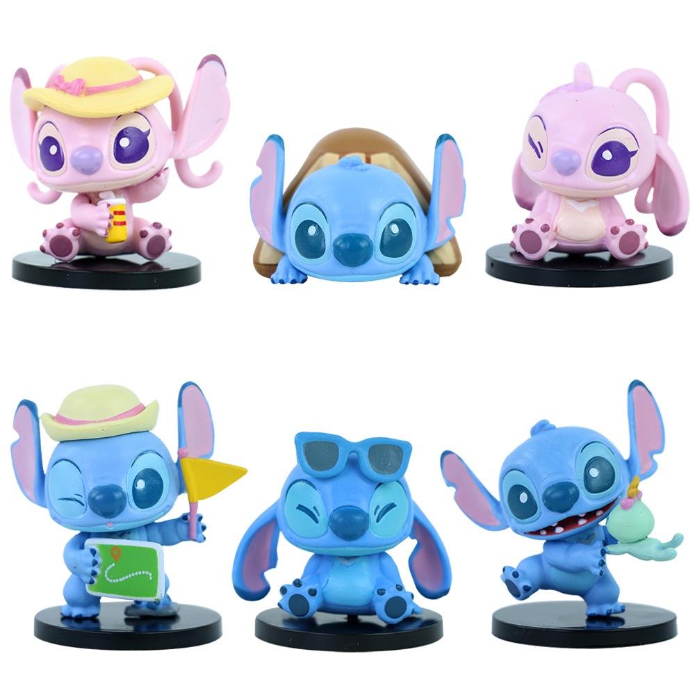6 ชิ้น/เซ็ตของแท้รูป Kawaii Go Camping Series น่ารัก Action Figure ตุ๊กตาเครื่องประดับของเล่น Surprise ของขวัญวันเกิด