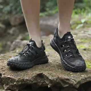รองเท้าแตะผู้ชายลําลองกลางแจ้ง Openwork Water Shoes Breathable Mesh Fabric Mens Shoes#H102