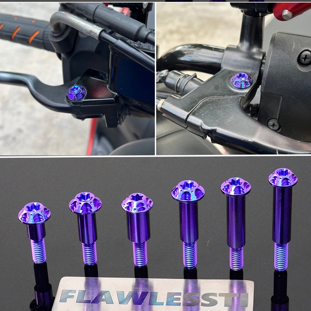 FLAWLESSTI M6x24-45 mm Gr5 Titanium Bolts คลัทช์เบรคคันโยกสลักเกลียว