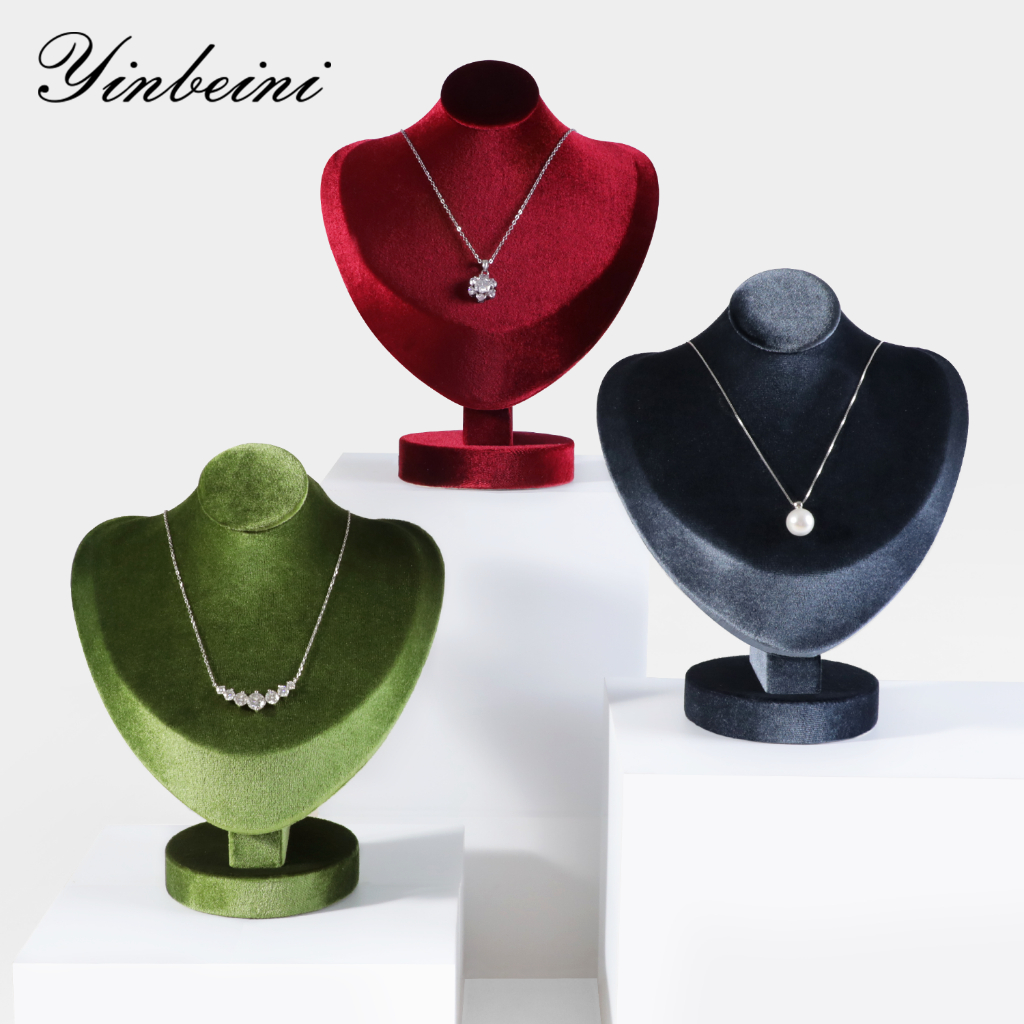 Yinbeini สร้อยคอกํามะหยี่ระดับไฮเอนด์ขาตั้งจอแสดงผลเครื่องประดับอุปกรณ์ประกอบฉากสําหรับนิทรรศการเครื่องประดับ RB026