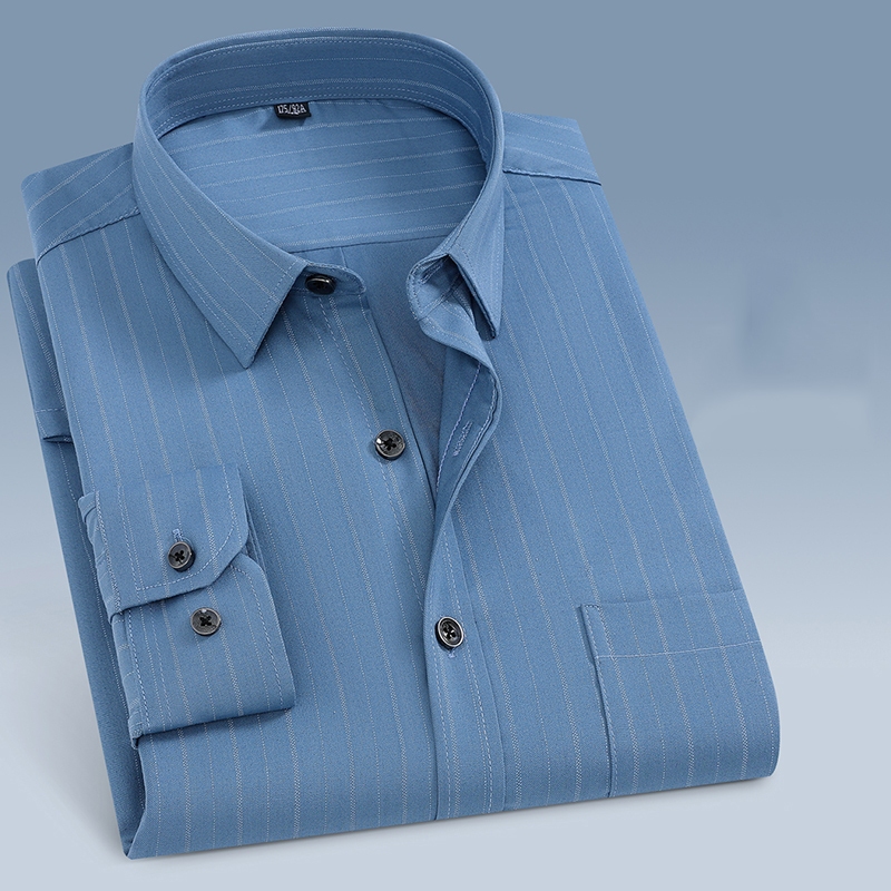 เสื้อเชิ้ตแขนยาวลายสก๊อต slim fit สไตล์เกาหลี สำหรับการทำงานในออฟฟิศ พร้อมไซส์พิเศษ - รูปที่ 6