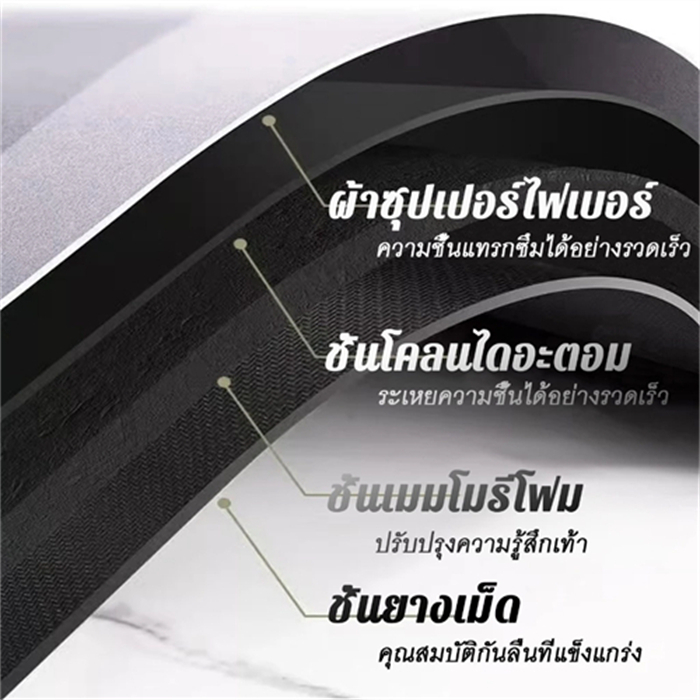 LEEGO พรมเช็ดเท้า พรมซีลิโคนไดอะตอมไมต์ พรมห้องน้ำ พรมปูพื้น40*60cm ผ้าเช็ดเท้า พรหมเช็ดเท้า พรมกันลื่น ดูดน้ำดี แห้งไว พรมน้ำ - รูปที่ 5
