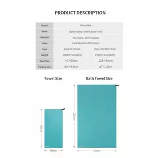 Naturehike Quick Drying Towel Portable Breathable Bath Towel Beach Camping Hiking Swimming Sports