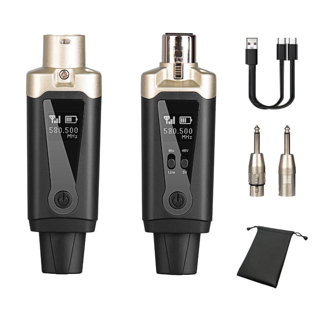Uhf อะแดปเตอร์แปลงสัญญาณเสียงไมโครโฟนไร้สาย XLR สําหรับกีตาร์ ไดนามิก คอนเดนเซอร์