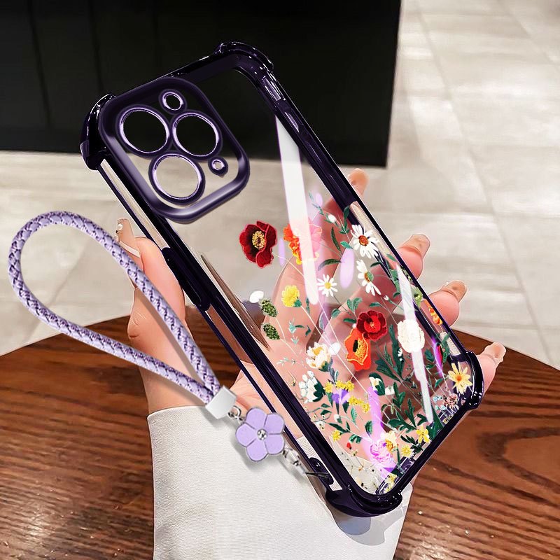 YBDเคสโทรศัพท์สําหรับiPhone 14 Pro Max 13 Pro Max 12 Pro Max 11 Pro Max Monet Garden Anti Fall Full 