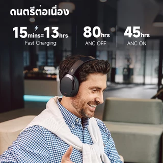 Edifier WH950NB(2025) หูฟังไร้สายแบบครอบหูตัดเสียงรบกวน Bluetooth V5.4, Hybrid ANC -49dB ระบบตัดเสียงรบกวนปรับได้ 8 ระดับ Up to 80Hrs playtime, Hi-Res Audio Wireless, Hi-Res Audio