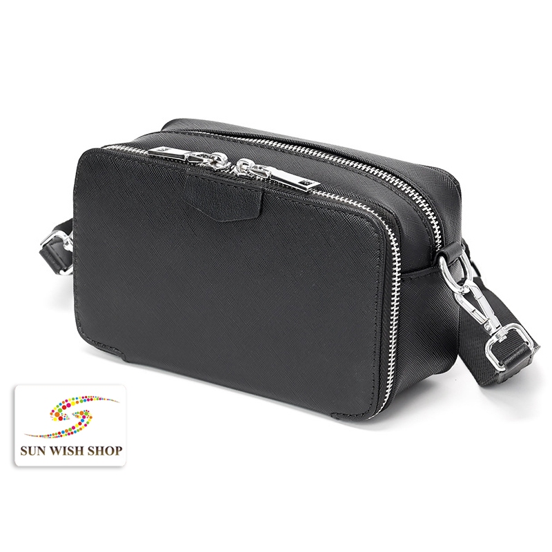 Sunwish SWS-JY1302B หรูหราหนังกันน้ําผู้ชายกระเป๋าสะพายกระเป๋าสี่เหลี่ยมเล็ก