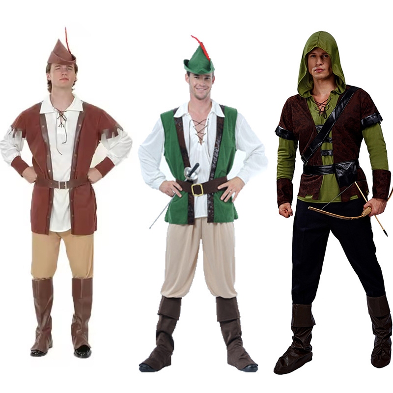อินเดีย Brave Hunter Warrior ผู้ใหญ่ Man Boys Fairy Tales Robin Hood Peter Pan เครื่องแต่งกายคอสเพลย
