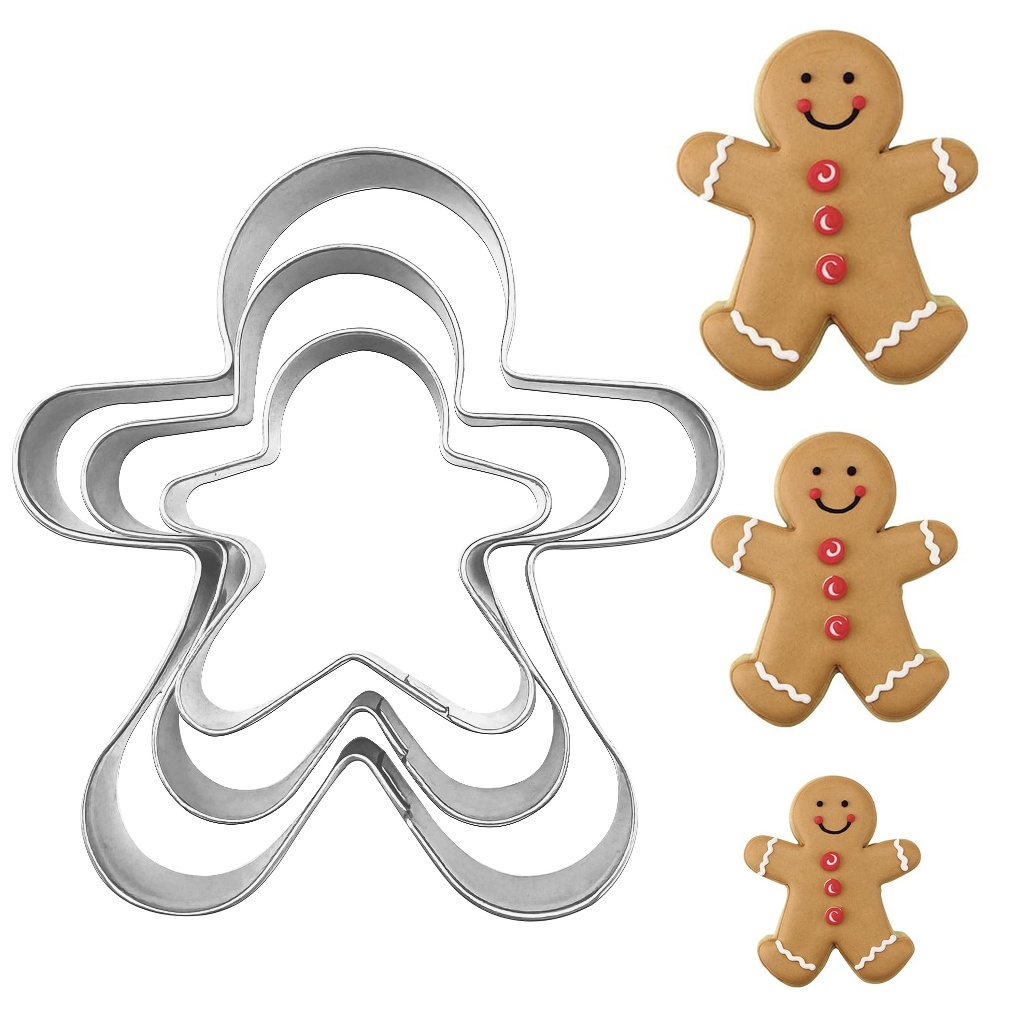 3 ชิ้น/เซ็ตคริสต์มาสเครื่องตัดคุกกี้ Gingerbread Xmas Tree แม่พิมพ์ตกแต่งเค้กคริสต์มาสเครื่องมือ Navidad ของขวัญ DIY เบเกอรี่บิสกิต Mould