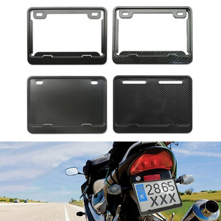 Rustproof License Plate Cover  2 Holes Motorcycle License Plate Frames Black Carbon fiber License Plate Frame