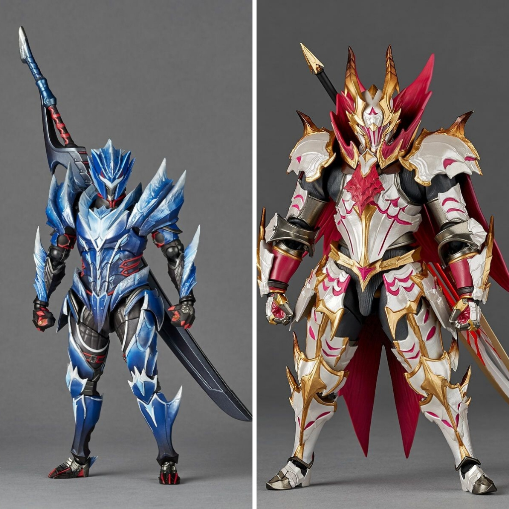 Kaiyodo Amazing Yamaguchi Revoltech Monster Hunter Rise Sunbreak Lunagaron Armor Set Malzeno Armor S