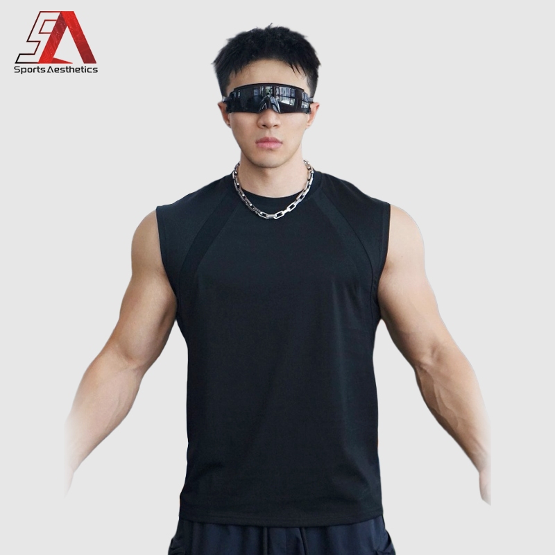 เสื้อกั๊กกีฬาผู้ชาย สําหรับออกกําลังกายหรือวิ่ง ลําลอง แขนกุด